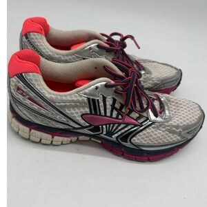 Brooks Adrenaline GTS 14 Mens Size 11 Running Shoes Silver Pink Navy Blue